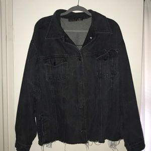 Distressed Black Jean Jacket